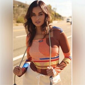 Anthropologie PE Nation Enhance Knit Long Sleeve Top Size Small